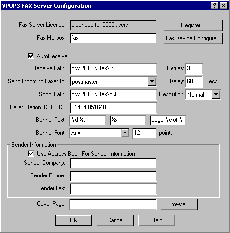 FaxServer Screenshot